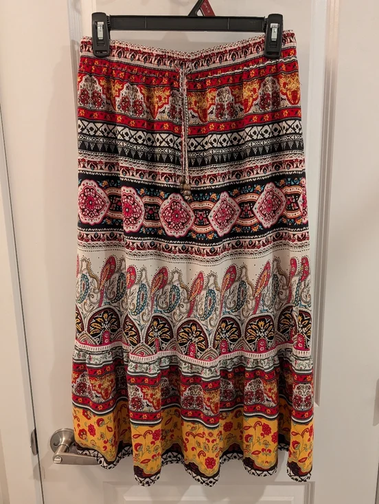 Christian Siriano Boho Elastic Waist Maxi Skirt - Picture 1 of 5